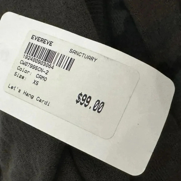 Sanctuary Womens Lets Hang Cardigan Size XS Camo Sweater Camouflage Green NWT - Picture 4 of 6